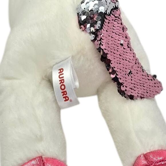 Aurora Shimmers Unicorn Reversible Sequins Fantasy Stuffed Animal Plush Toy 18" - Picture 8 of 8